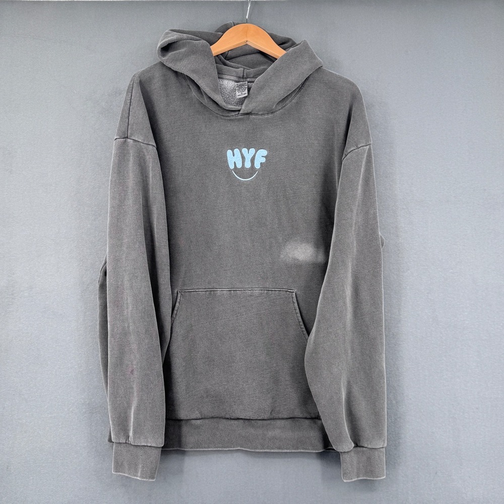 Independent Trading Co HYF Hoodie XL Grey Garment Dye Streetwear Skater Comfy